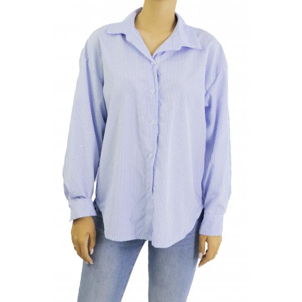 Camicia a righe con brillantini Emi